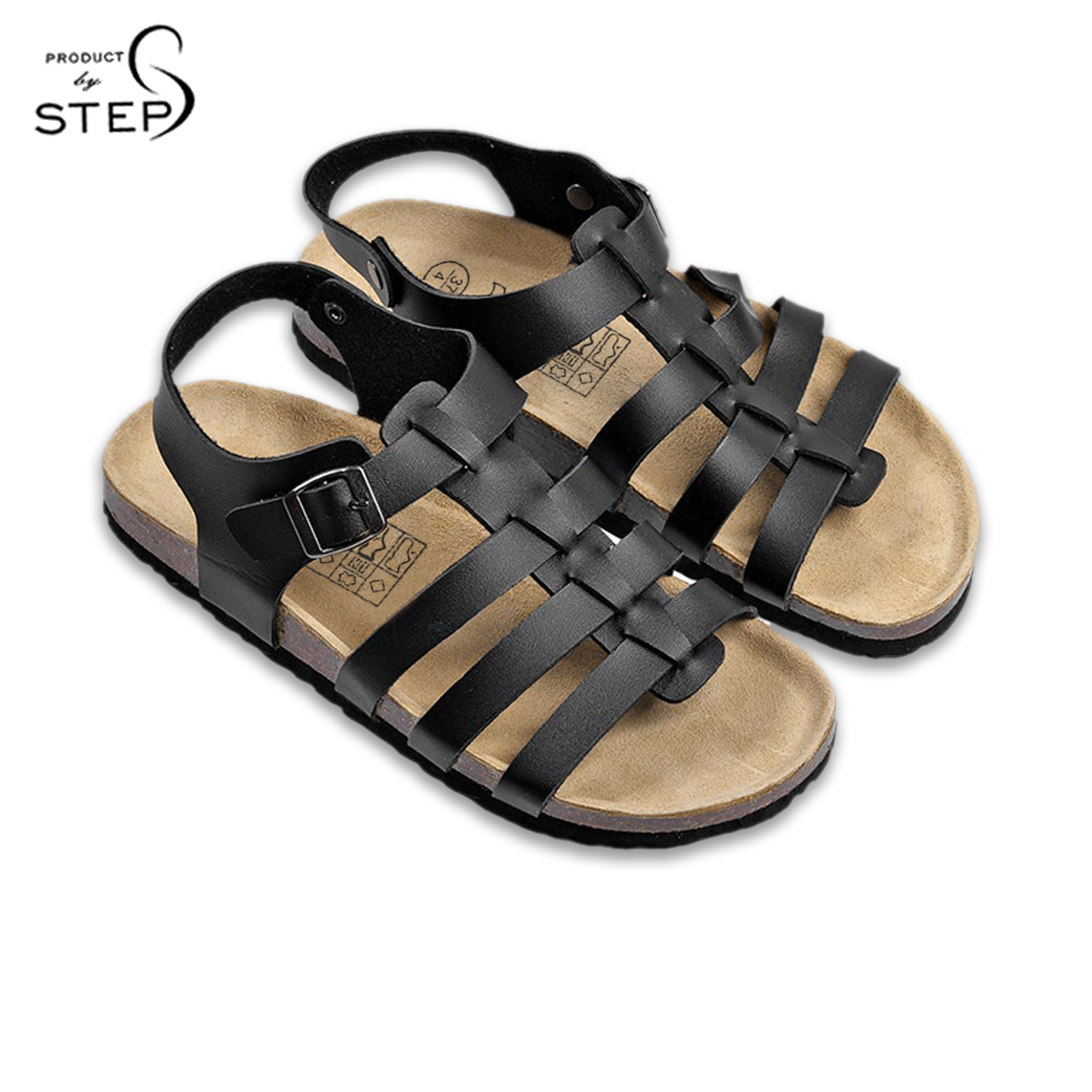 [Sandal] Giày đế trấu Unisex Giả da quai chiến binh