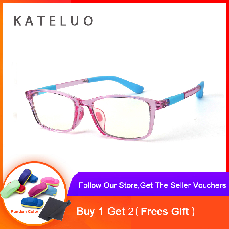 KATELUO Glasses Children's Anti Computer Blue Laser Fatigue Baby Glasses TR90 Optical Children Glasses Frame 3003