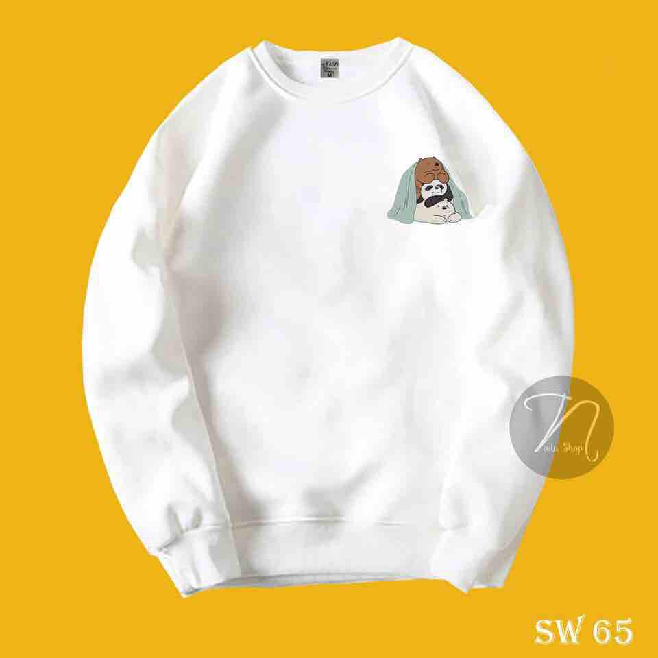 [HCM]Áo sweater nam nữ logo gấu đắp chăn có bigsize đến hơn 100kg vải nỉ bông dày dặn