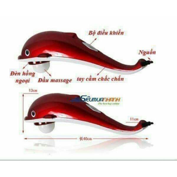 Máy massage cầm tay hình con cá heo 3 đầu