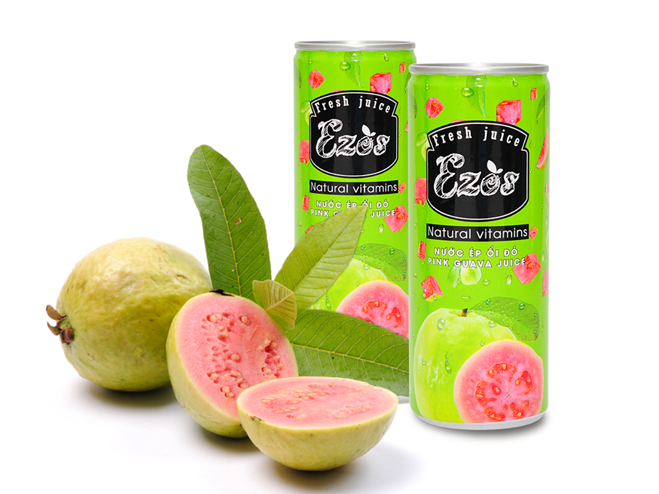 [HCM]Nước Ép Ổi Đỏ Ezos Thùng 30 Lon x 240ml