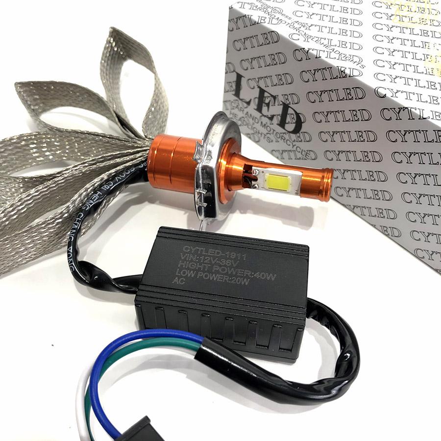 [HCM]Đèn Pha Led 2 Tim H4 Râu [ Ánh Sáng Trắng ]