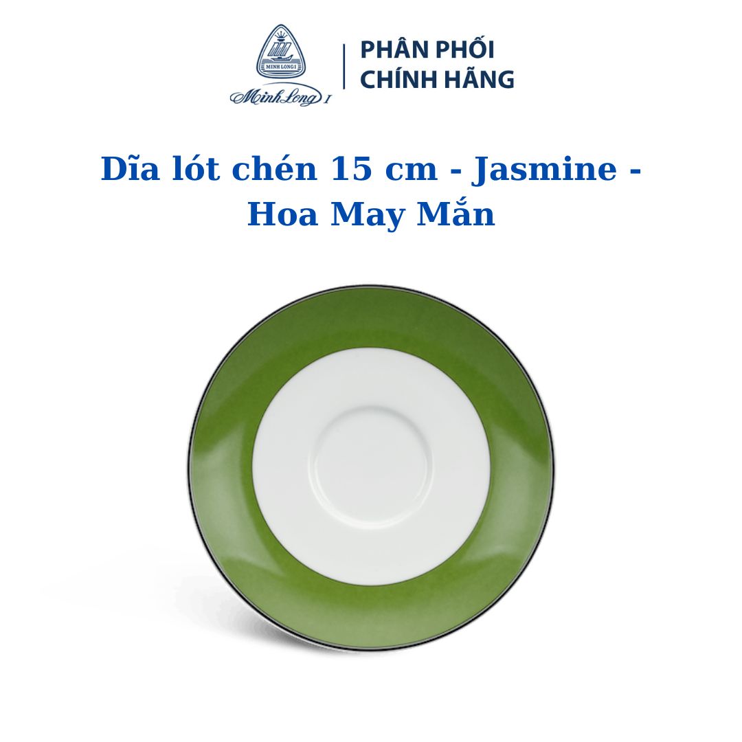 Dĩa lót chén 15 cm - jasmine - hoa may mắn - gốm sứ cao cấp minh long