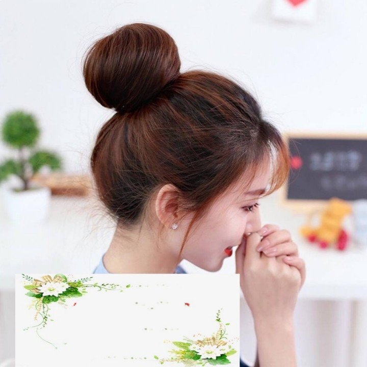 Tóc giả nữ, búi tỏi, búi tròn cao cấp, tóc búi giả, tóc giả cho người trung niên