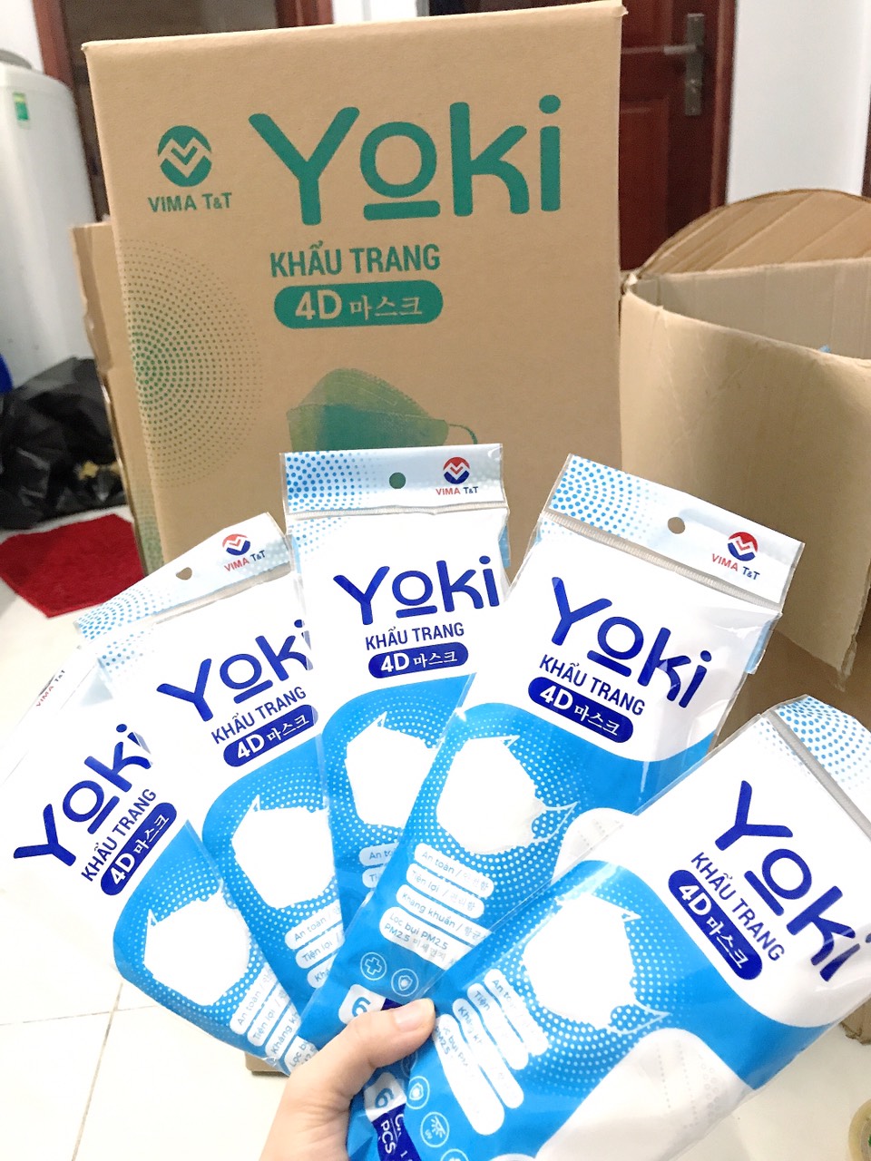 Khẩu trang 4D YOKI kháng khuẩn 1 bịch/10 cái
