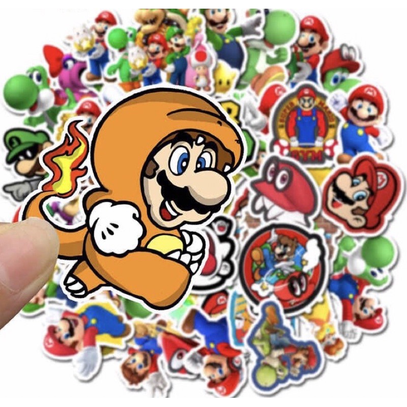 combo 30-60 ảnh sticker Super Mario/ hình dán Super Mario