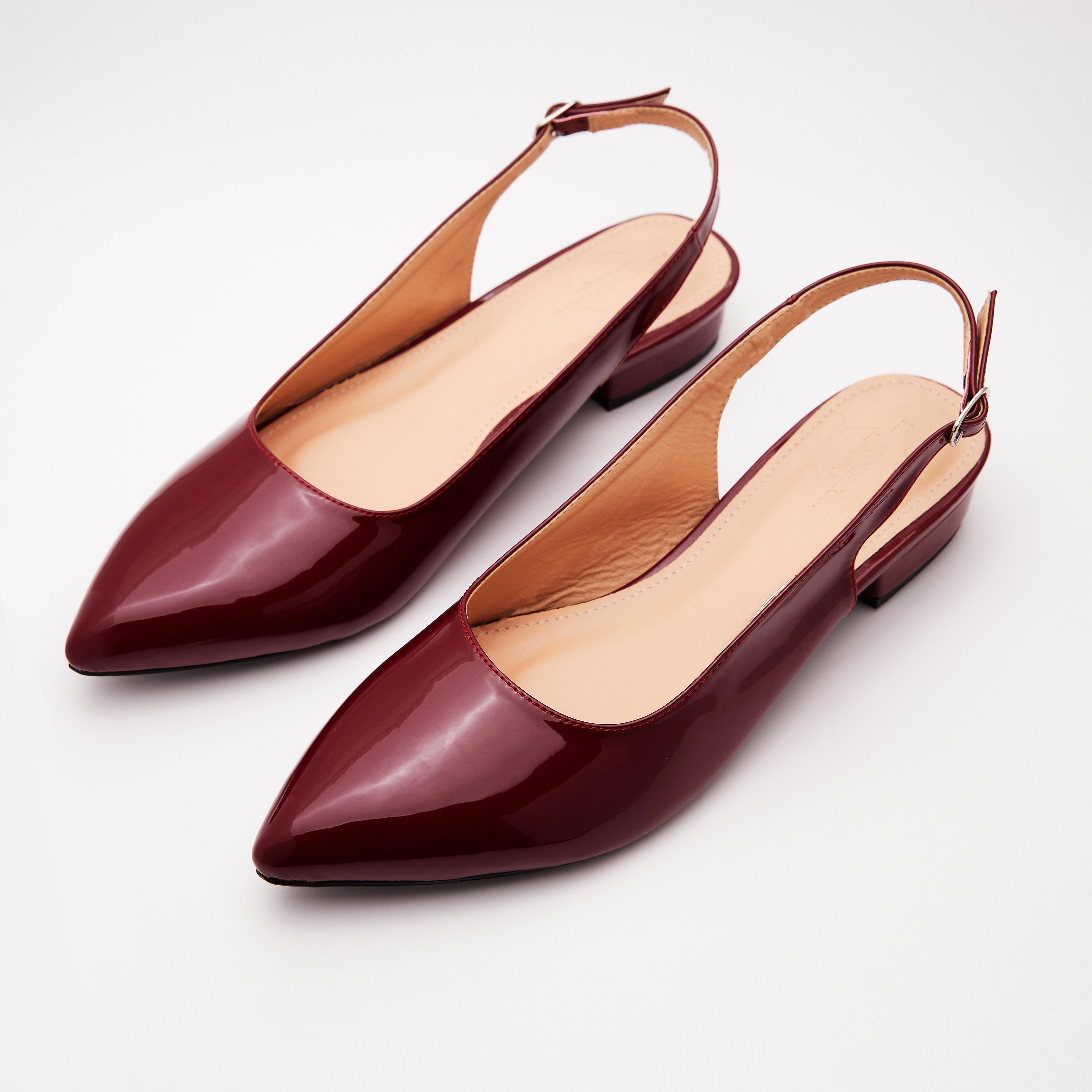 Giày Sandal Mũi Nhọn Da Bóng Basic Công Sở Thương Hiệu Himistore