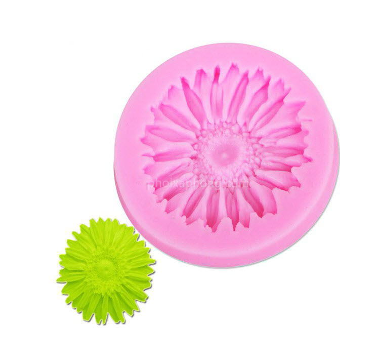 Khuôn silicon 3d hoa cúc đơn cánh dài 6.6 cm