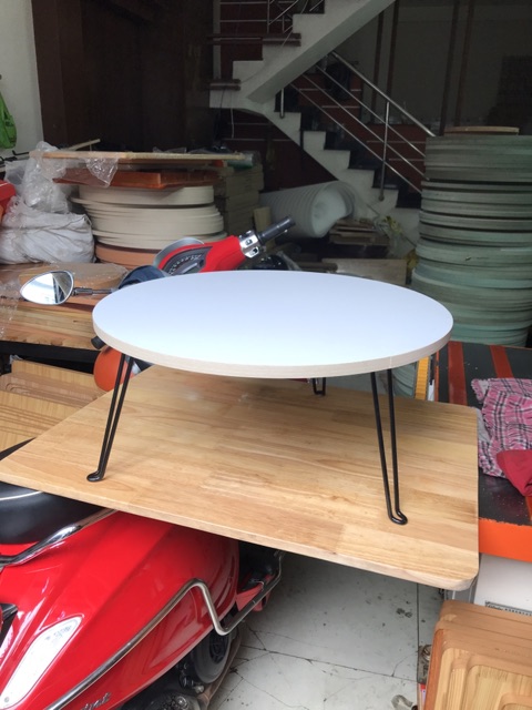 Giá sỉ] Bàn Tròn gỗ MDF 60cm Chân Xếp Gọn