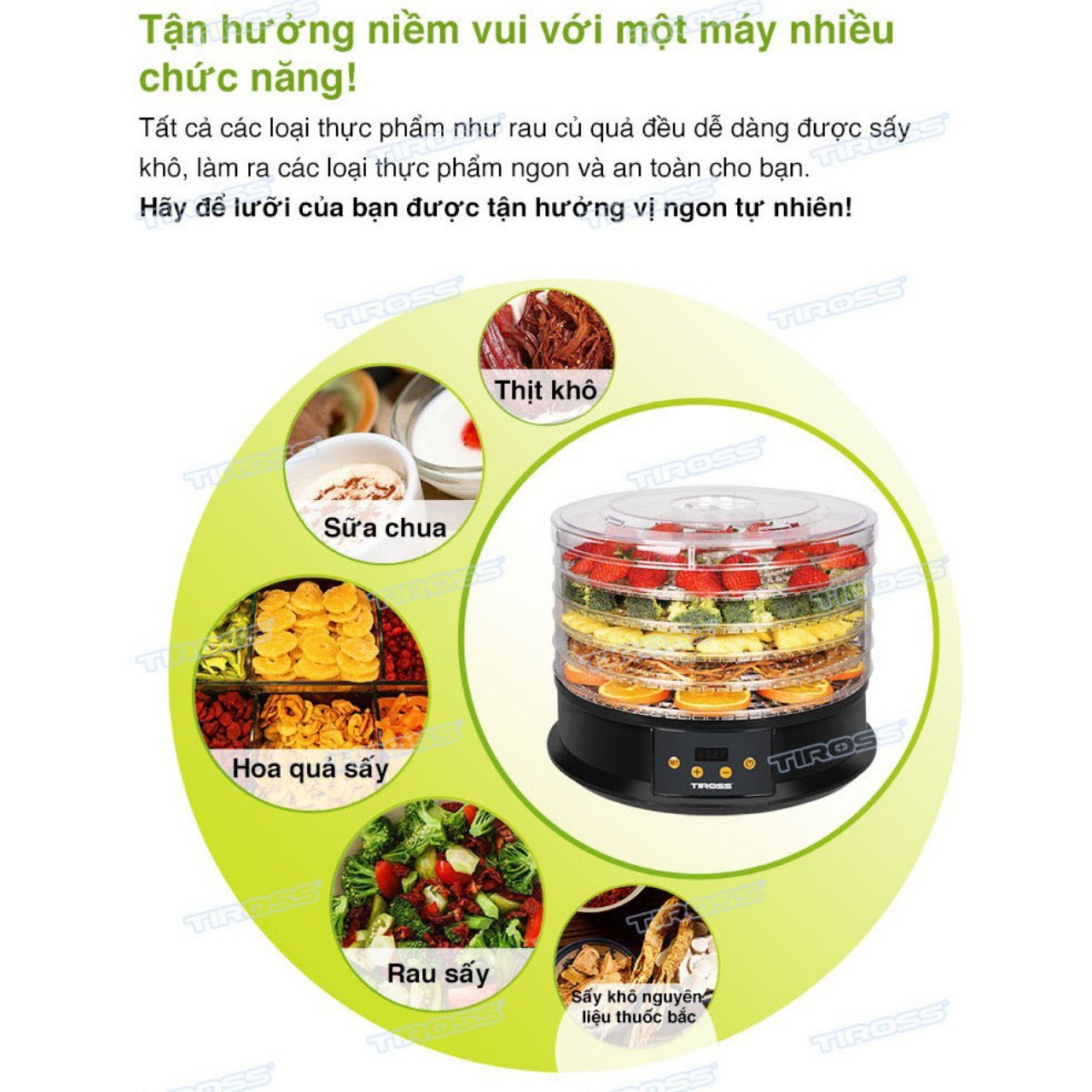 MÁY SẤY HOA QUẢ TIROSS TS9682 CÔNG NGHỆ BA LAN