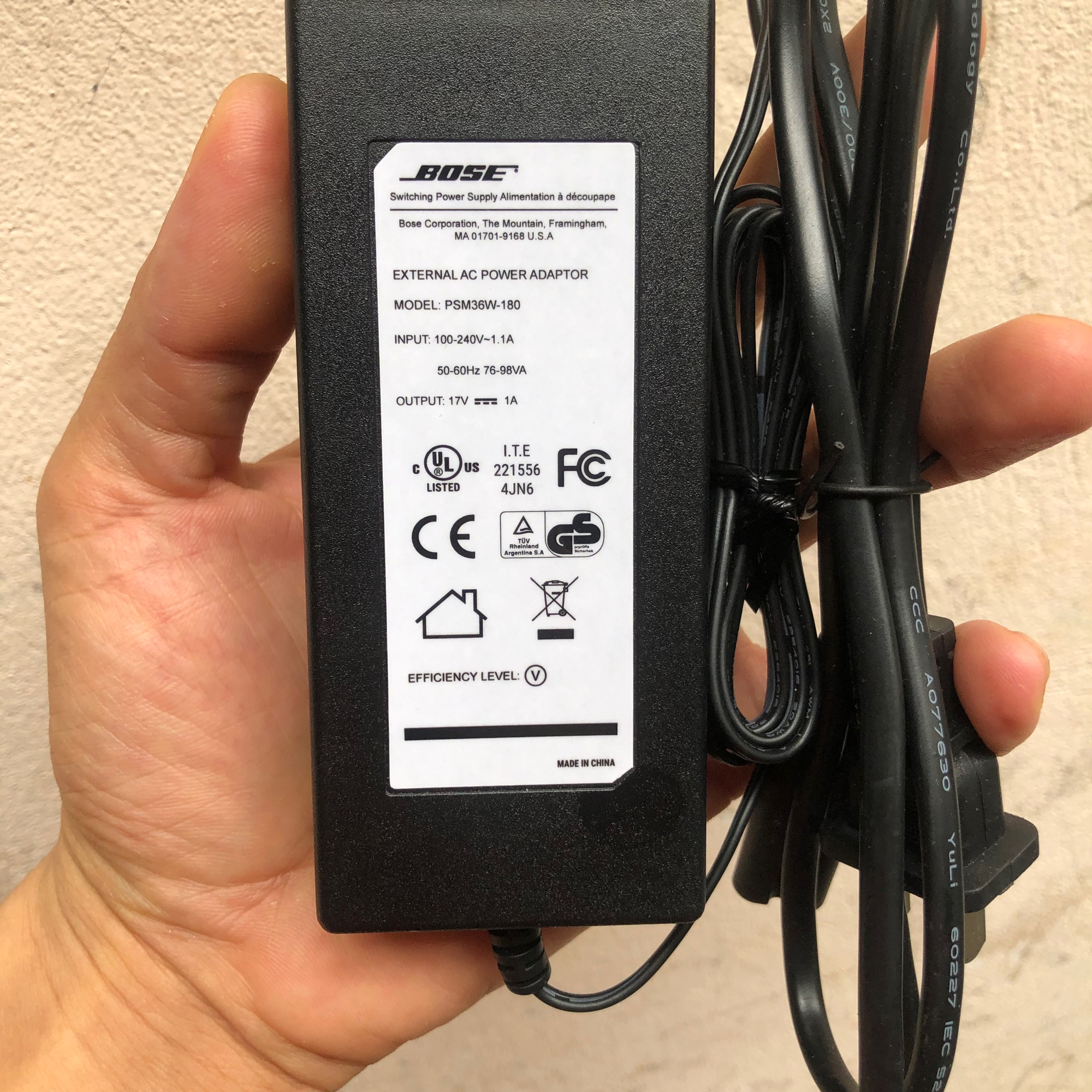 Sạc loa bose 17v 1A loại tốt