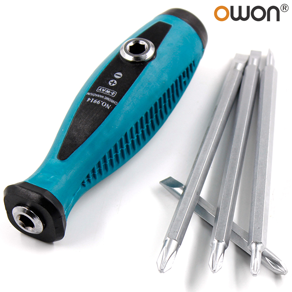 Farfi 5Pcs Double Head Slotted Cross Detachable Handle Magnetic Screwdriver Hand Tool