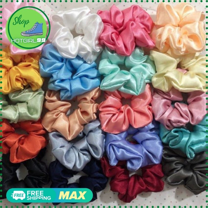 Buộc tóc Scrunchies ,dây cột tóc vải phi bóng siêu dễ thương, dây cột tóc lưới phi bóng thời trang 8 màu - CTPB01 - Hotgirl 99