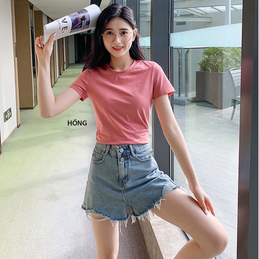 Áo thun cotton nữ cổ tròn