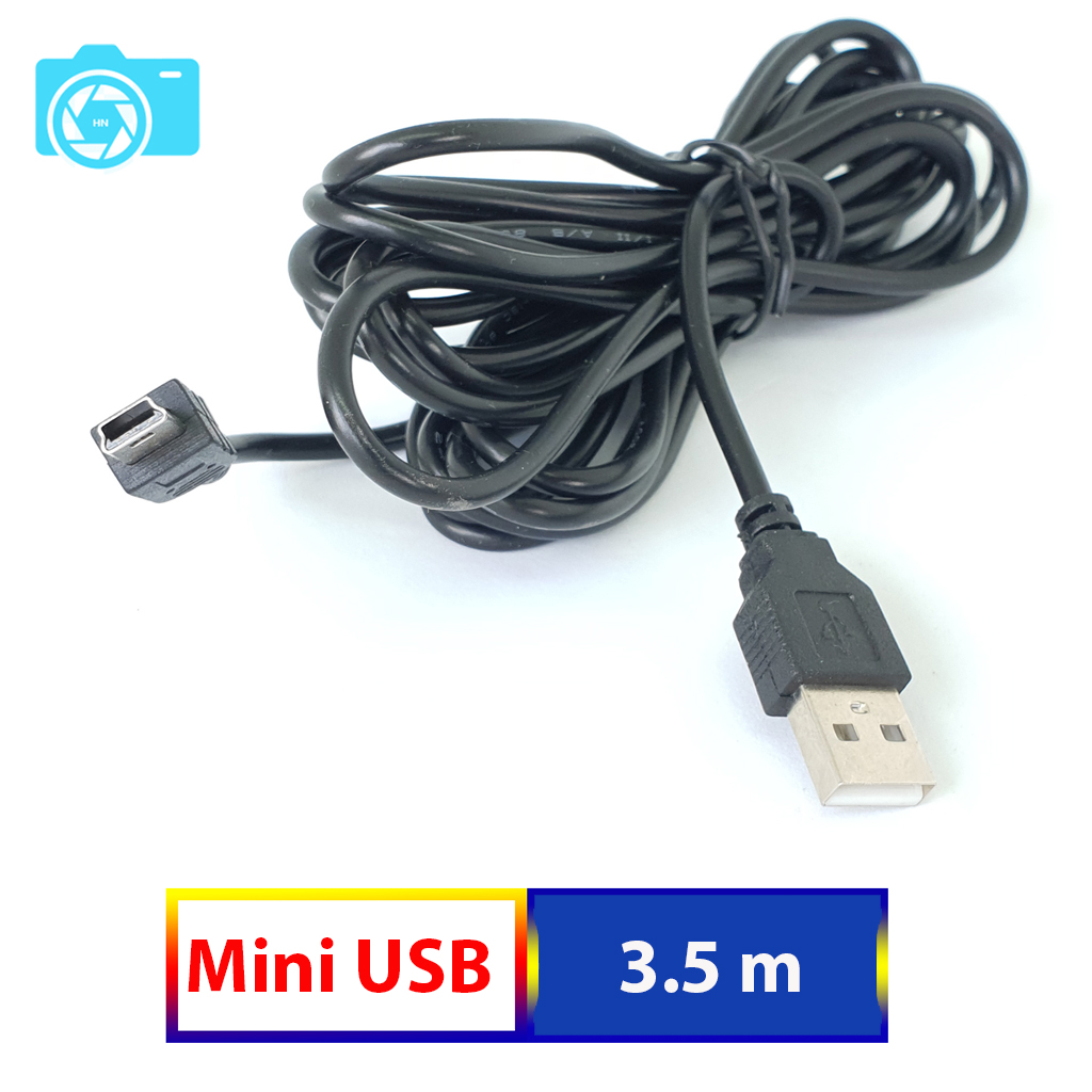 Dây Usb Cấp Nguồn Cho Camera Hành Trình Dài 3.5M Cổng Mini Usb Phù Hợp Với Mọi Loại Camera Hành Trình chân cắm mini usb, chân thẳng