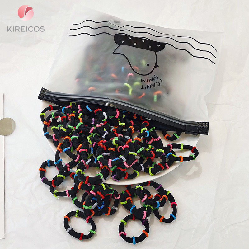 [HCM]Túi 100 dây thun Cột Tóc loại Dày Siêu Bền Đủ Màu Cho Bé - kireicos