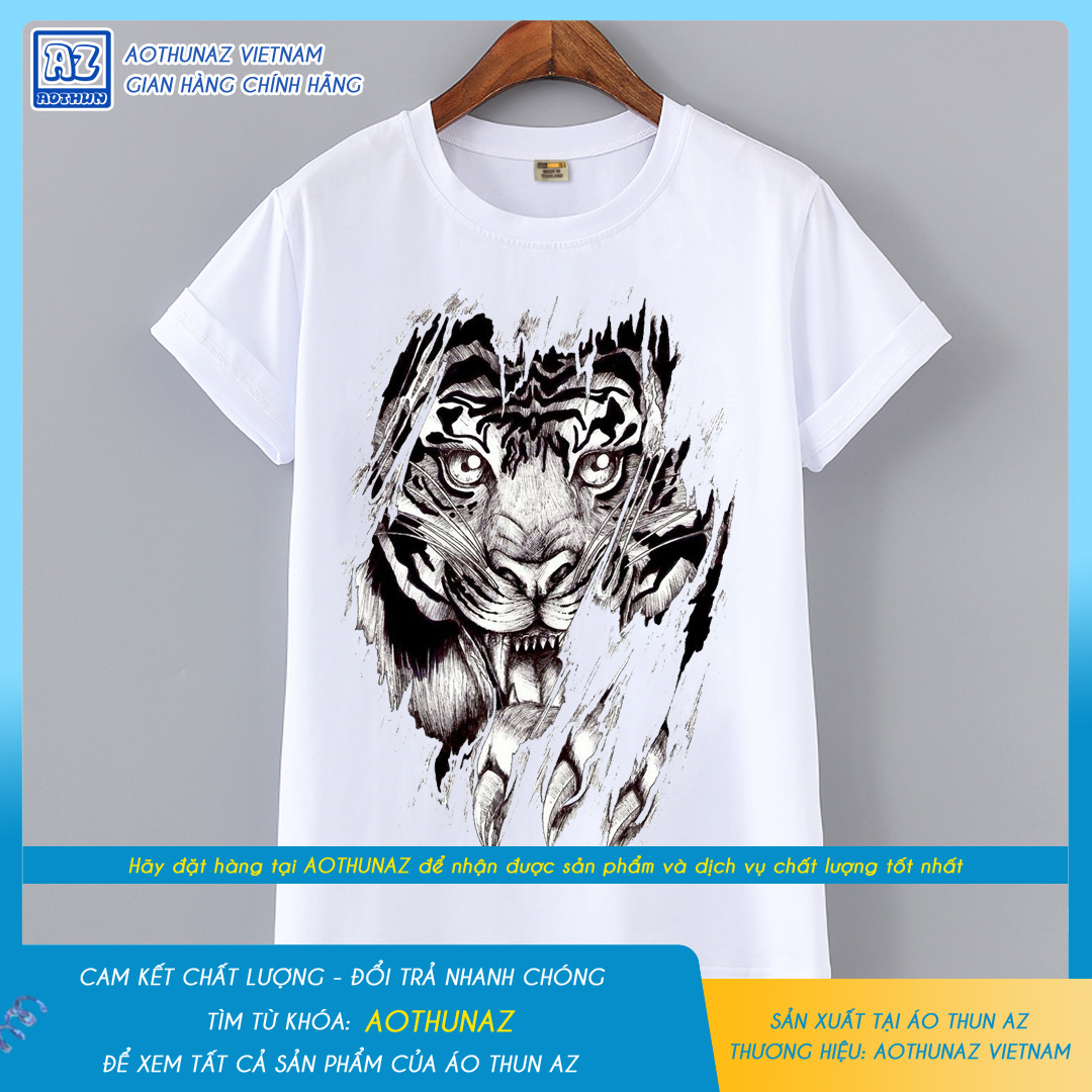 AOTHUNAZ - Áo thun nam nữ in hình Cọp Tiger Tattoo 3D phong cách Nhật Bản M456