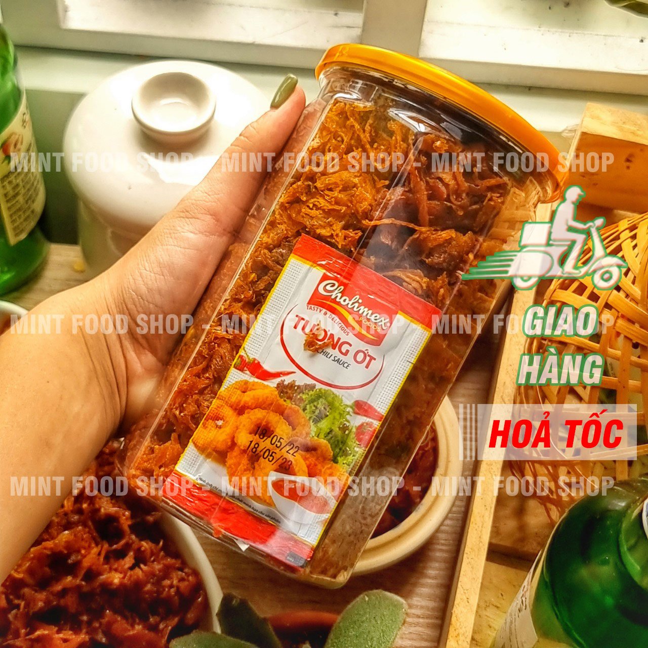 Mực sợi tẩm vị Bình Định Lon 300gram