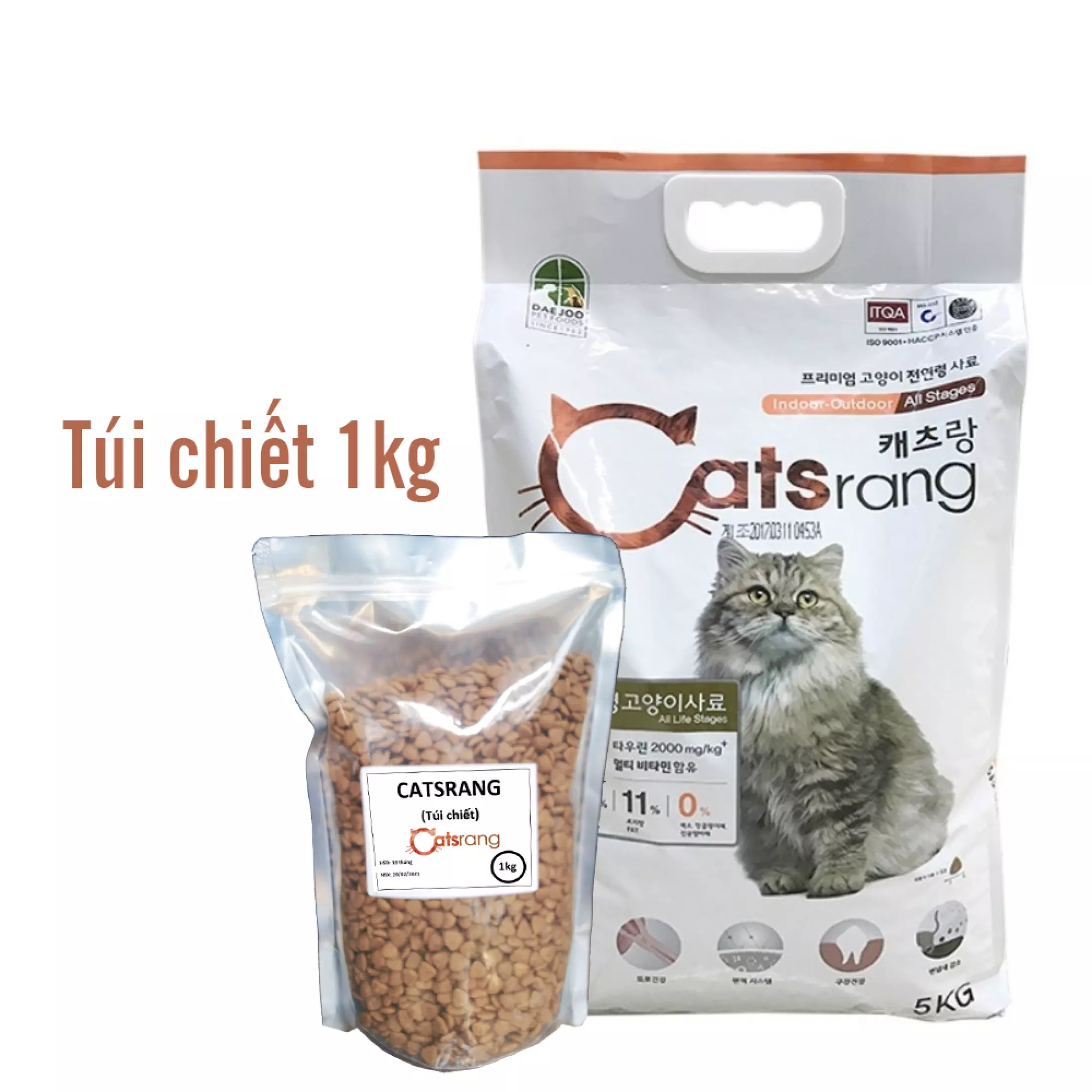 THỨC ĂN MÈO CATSRANG - 1 kg - Nhập Khẩu HÀN QUỐC - ( Thức Ăn Khô,Thức Ăn Hạt, Cám Mèo)
