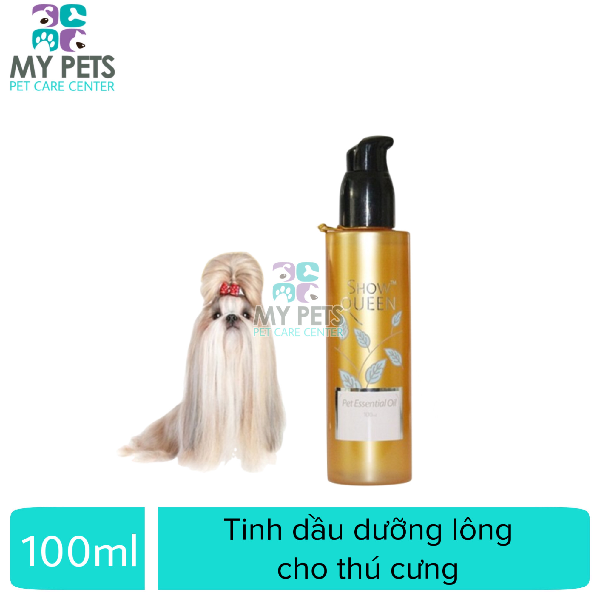 Tinh Dầu Dưỡng Lông Siêu Thơm kích thích mọc lông Cho Chó Mèo Show Queen - Chai 100ml