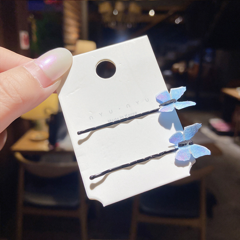 Korean Version of The Fairy Butterfly Hairpin Simple Style Hairpin Temperament Girl Side Accessories