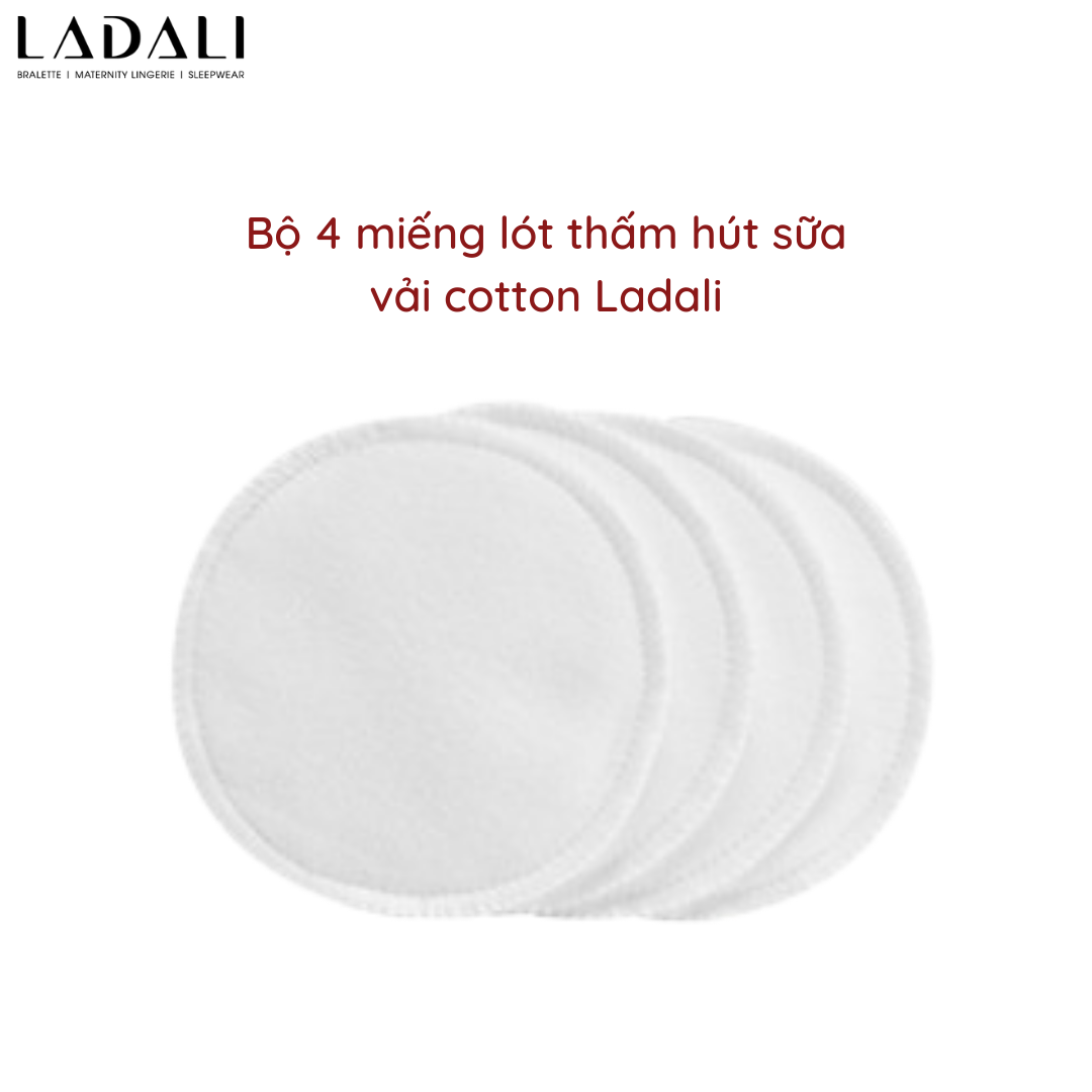 Bộ 4 Miếng lót thấm hút sữa cotton có thể giặt tái sử dụng tiện lợi Ladali