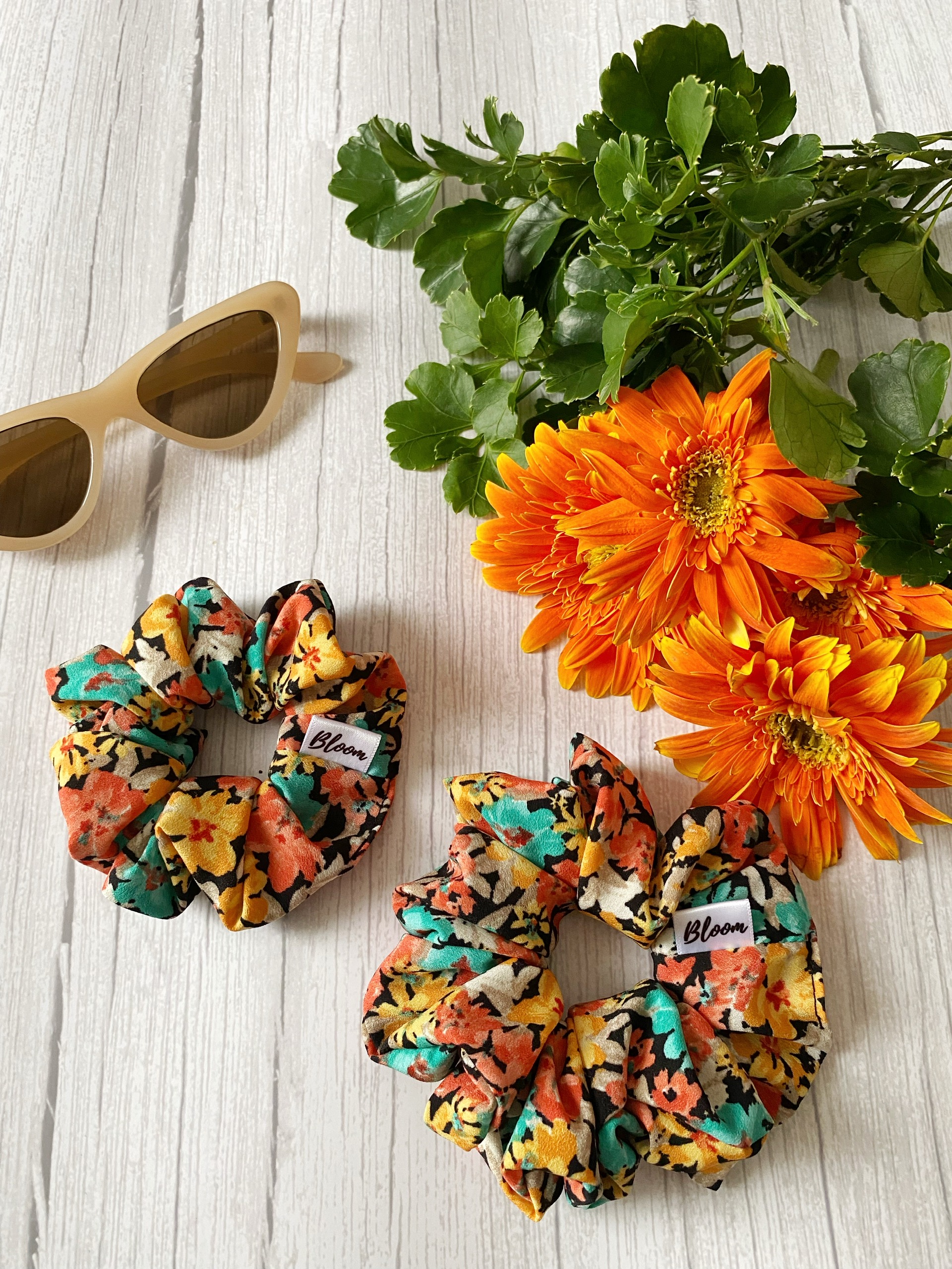 Dây cột tóc lụa tằm chun hoa nhí Mini_ Scrunchies