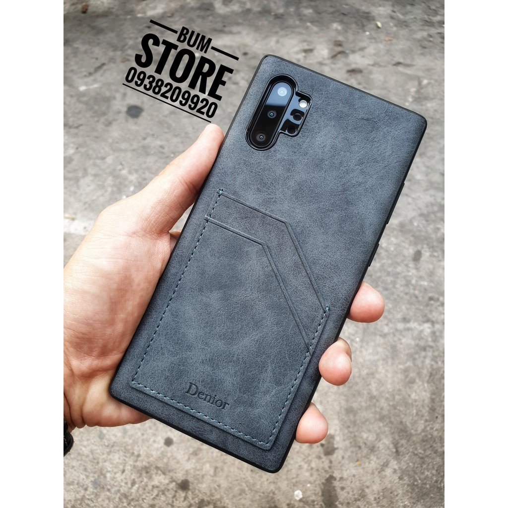 Ốp lưng da cao cấp cho Samsung Galaxy Note 10 / Note 10 Plus / S10 Plus / Note 9 có ngăn để thẻ ATM