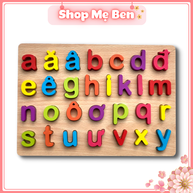 Alphabet printed floral girl wooden famous casual printed Vietnamese alphabet for kids