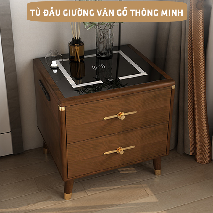 Bedside Cabinet wood grain luxury Beech
