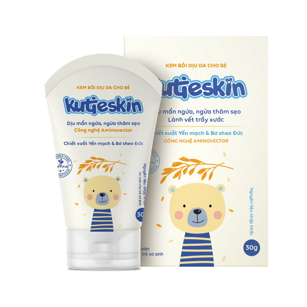 KUTIESKIN - BỘ SẢN PHẨM CHĂM SÓC LÀN DA BÉ [DƯỠNG ẨM, CHÀM SỮA, NGỨA, HĂM, KUTIE SKIN]
