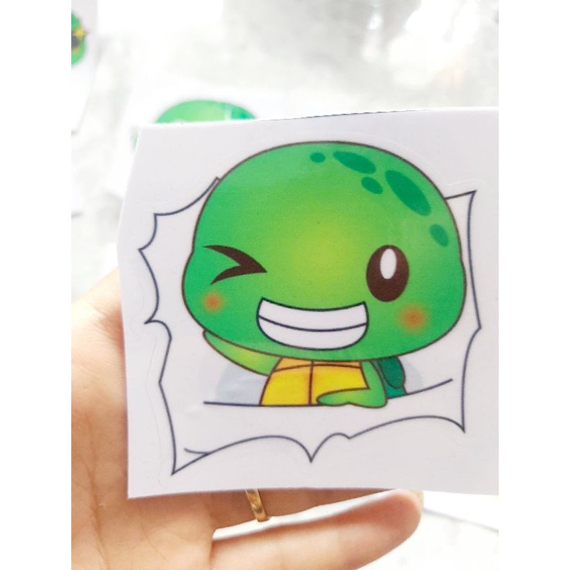 Combo 1 Tem Decal Rùa Cute Dán Xe, Nón Giá Rẻ