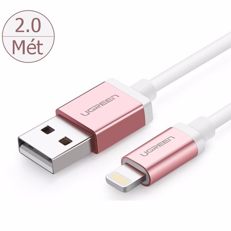 Cáp USB Lightning 2M vỏ nhôm Ugreen 10467 (Trắng)