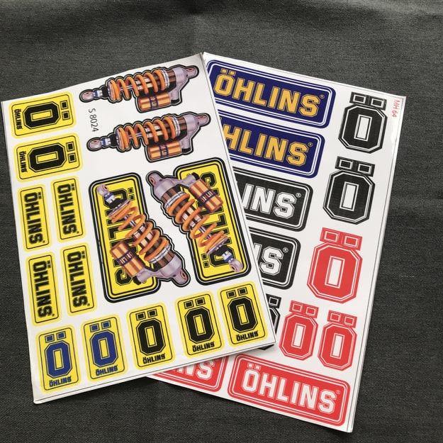 TEM OHLIN TẤM CHO XE MÁY SIÊU NGẦU (CHỮ OHLIN+LOGO OHLIN)