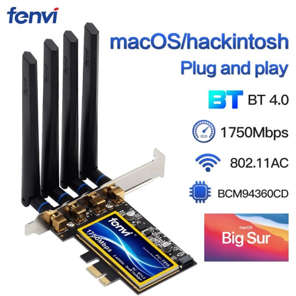Card Wifi Và Bluetooth Cho MacOS/Hackintosh Fenvi T919 ( FV-T919 - Chipet BCM94360CD)