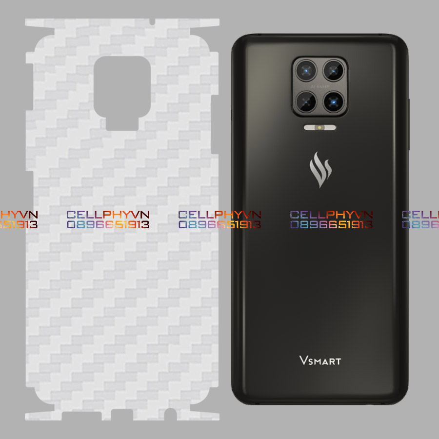 Dán Lưng Cacbon Dành Cho Vsmart Aris - Full Viền