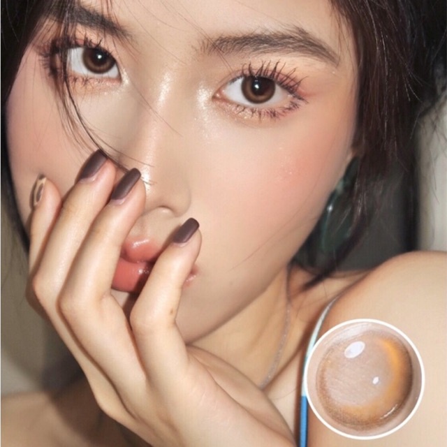 Lens mắt màu nâu ánh trăng có độ