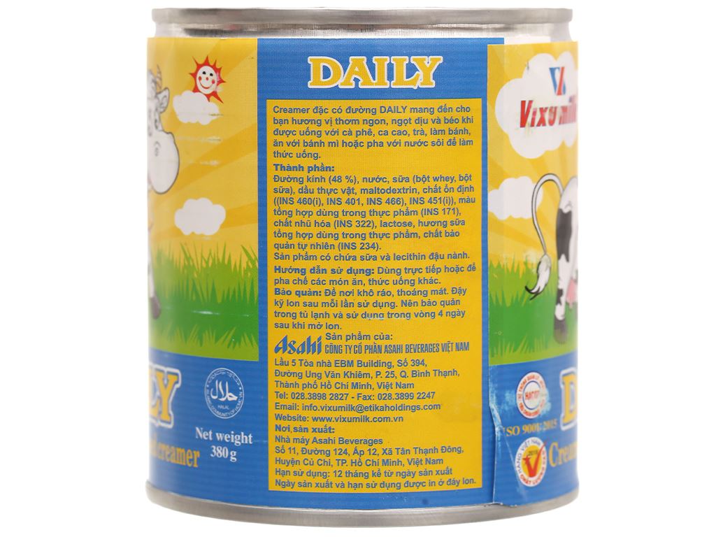 Sữa đặc Daily vàng lon 380g