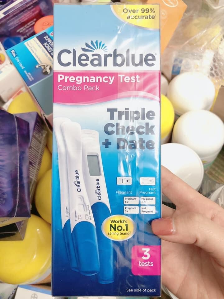 Que thử thai Clearblue Pregnancy triple check date