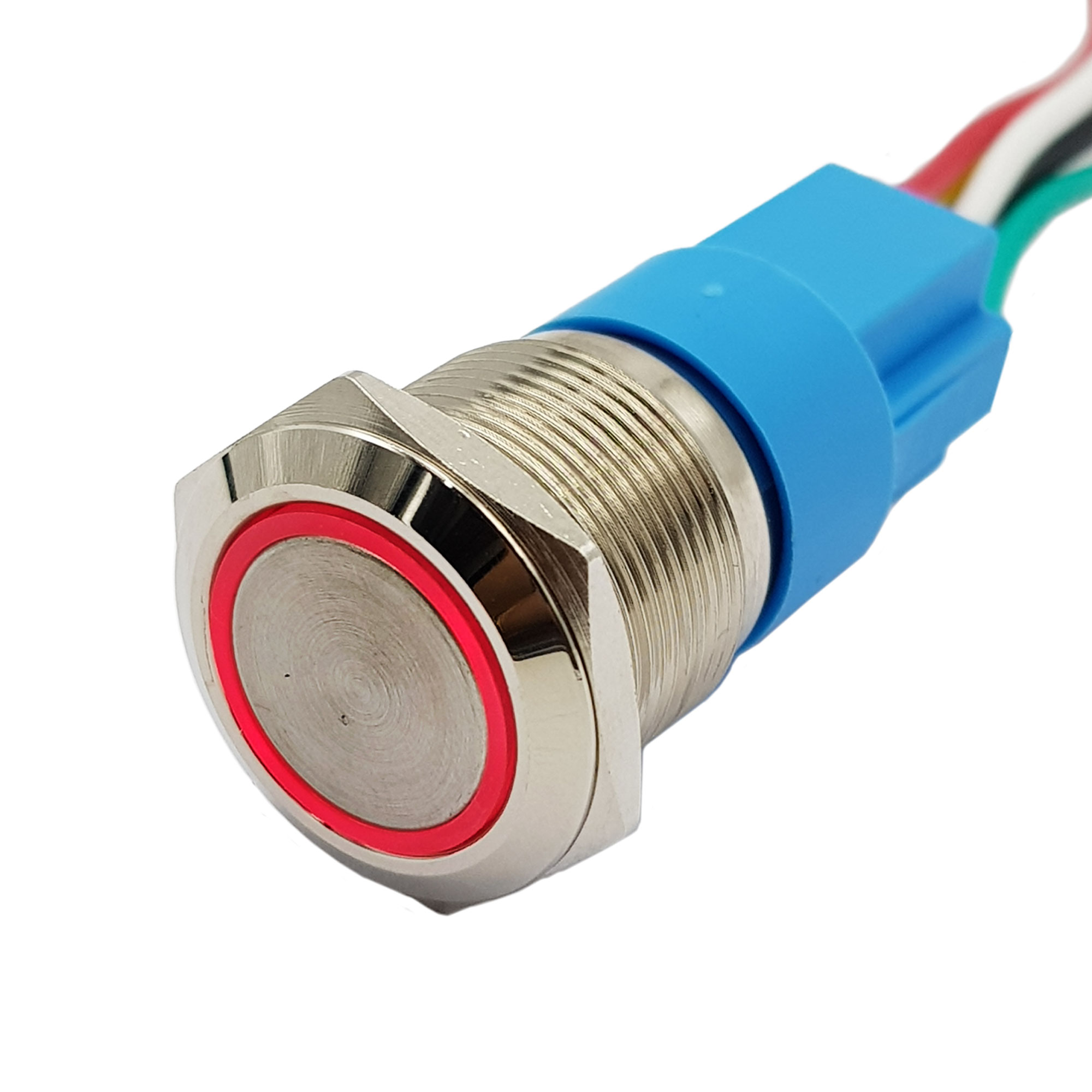 Nút nhấn tự giữ kim loại 19mm xanh dương / màu đỏ /  xanh lá / trắng