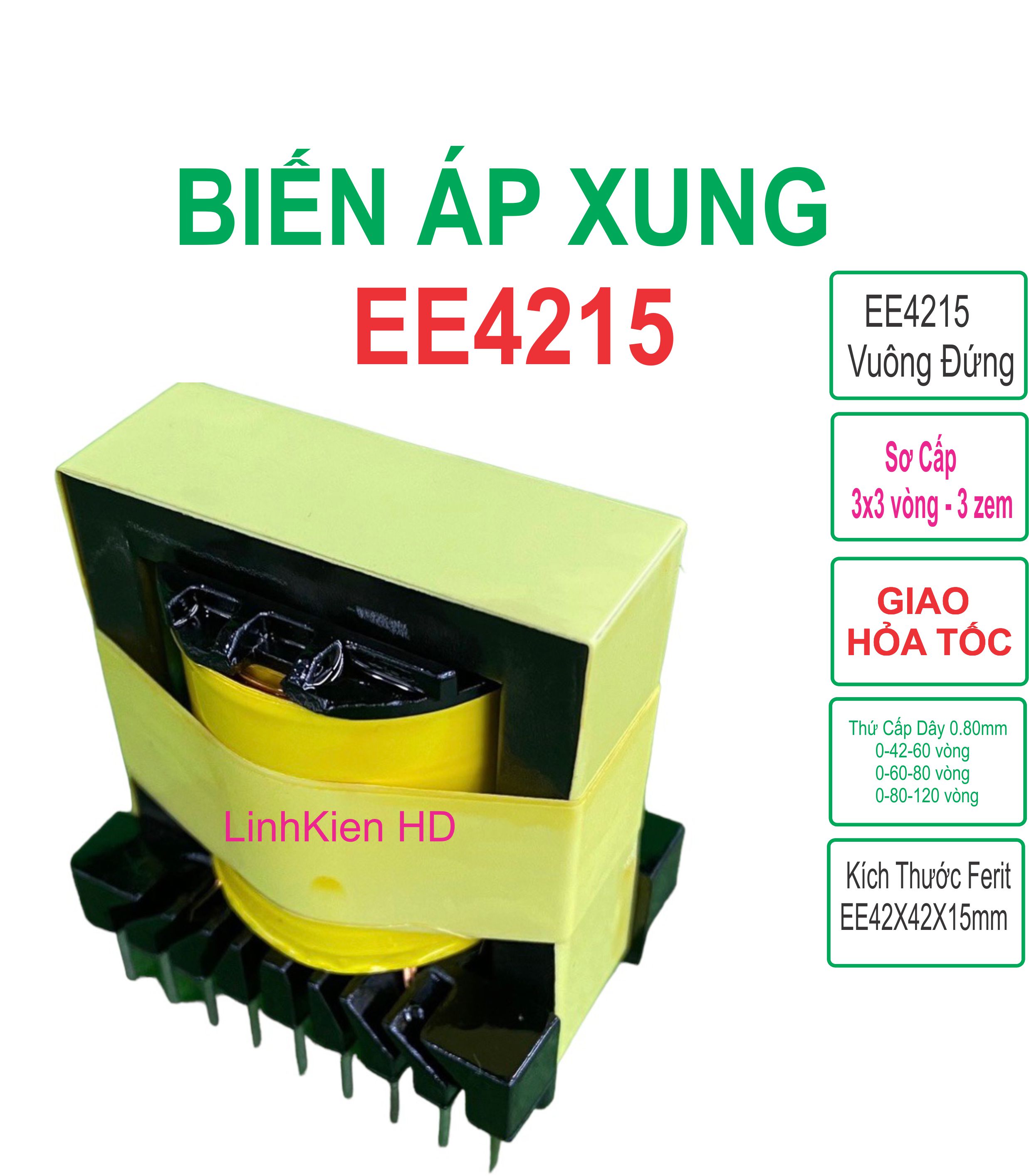 Biến áp xung eer42 x 15mm quấn mới linhkien hd