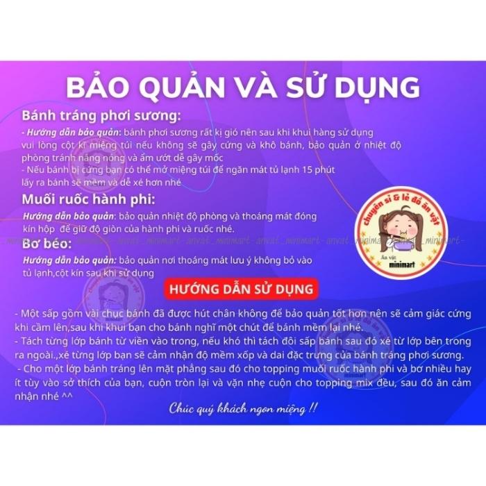 Bánh Tráng Phơi Sương- Bánh Tráng Trắng + Bánh Dẻo Tôm + Muối Ruốt Hành Phi + Bơ Béo -C02- ĂN LÀ MÊ - SHOP MINIMART 02