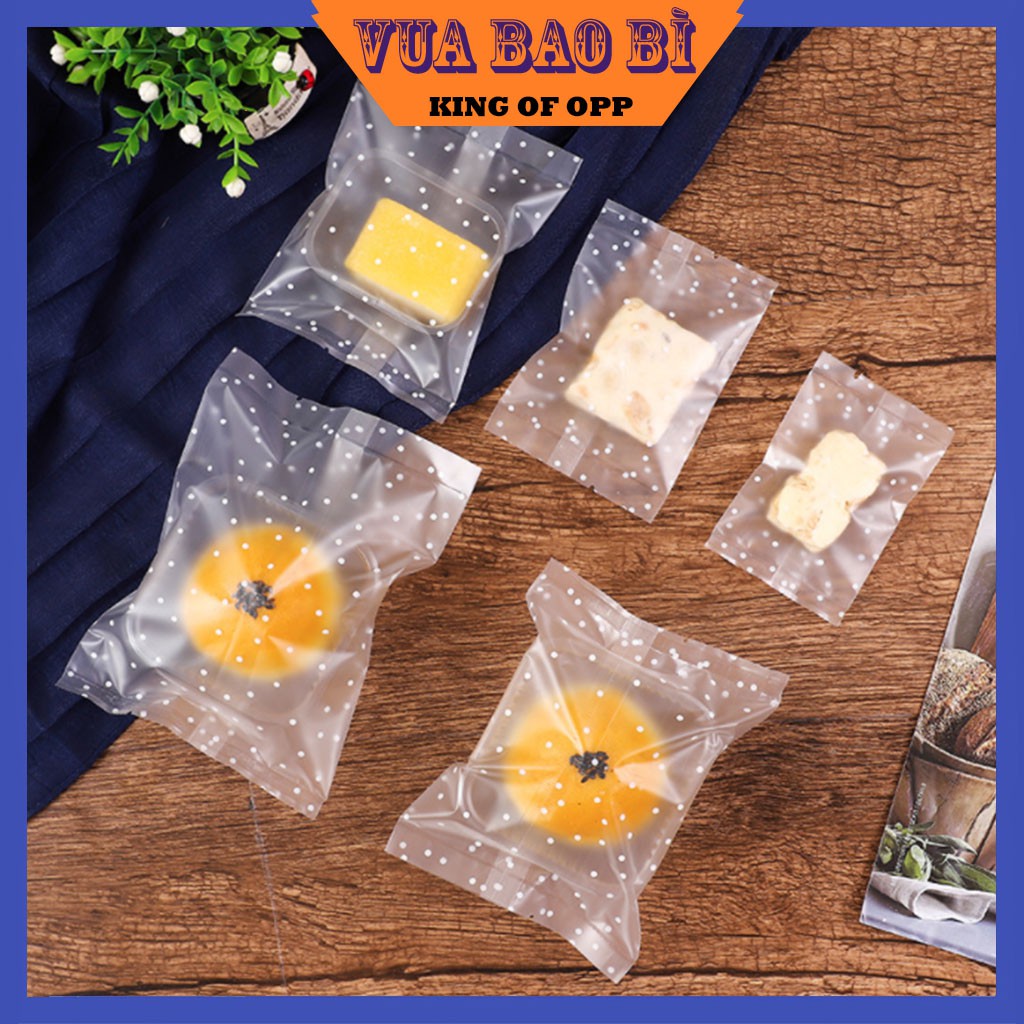 Túi đựng trà/ bánh kẹo,túi opp chấm bi, hàn nhiệt,100c/1sp - vua bao bì