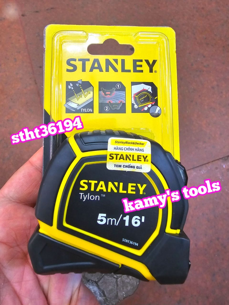 Thước cuộn 5m stanley bản 19mm stht36194