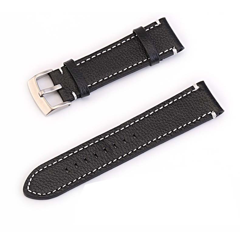 Dây đồng hồ da bò cao cấp lỗ vuông OL-808-A + tặng kèm chốt thông minh