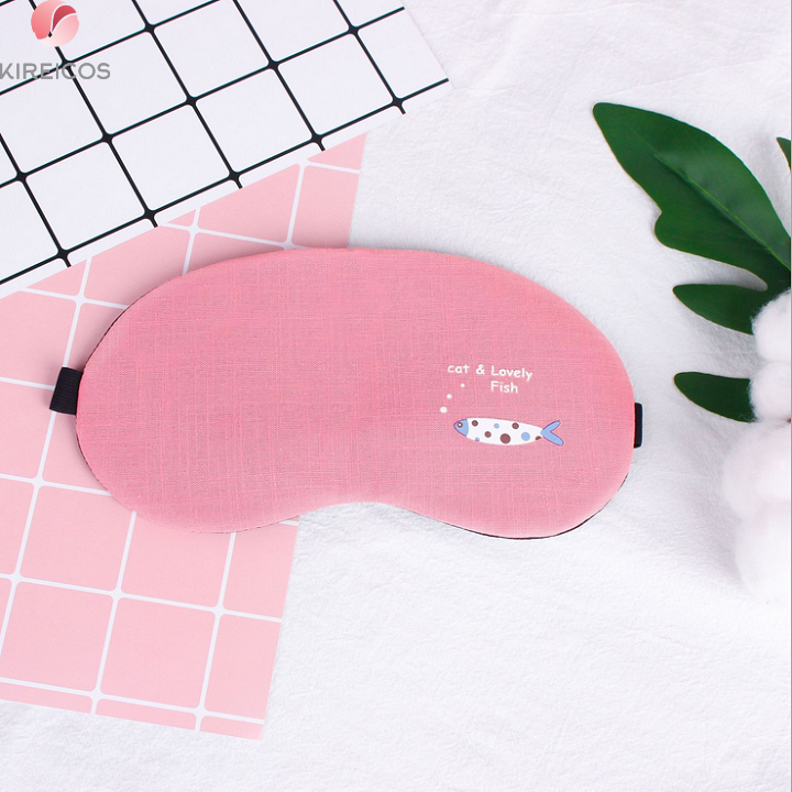 [HCM]Bịt Mắt Ngủ Miếng Che Mắt Ngủ In Hình Cá Có Túi Gel - kireicos