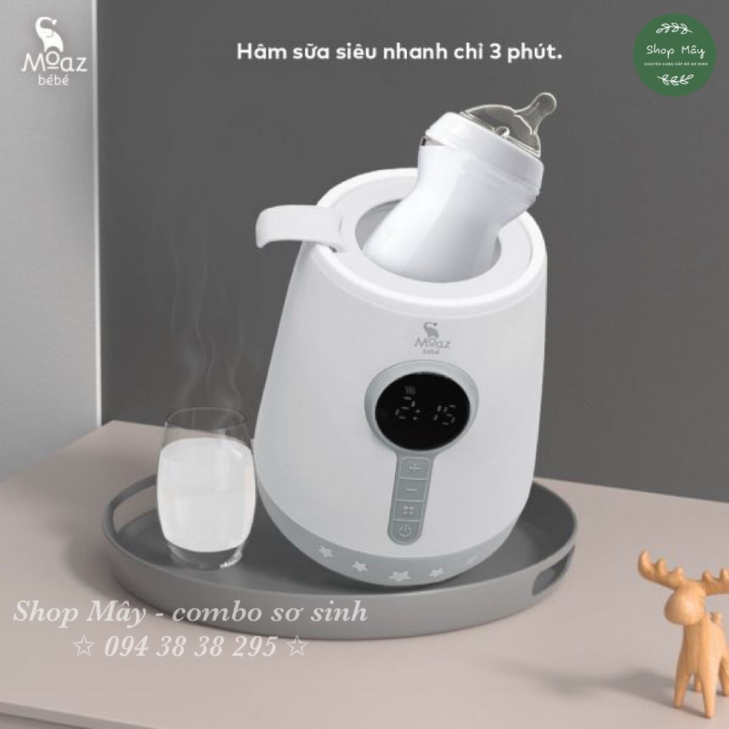 [CHÍNH HÃNG] Máy hâm sữa và tiệt trùng siêu tốc Moaz BéBé MB-021