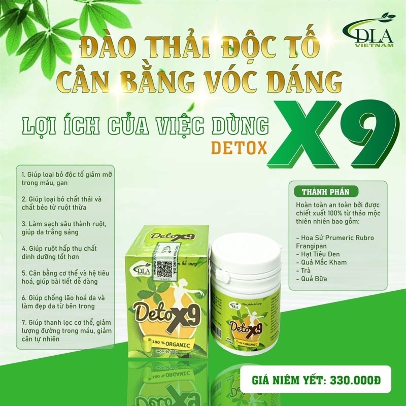 Viên Uống Giảm Mỡ Bụng Detox X9 (  )