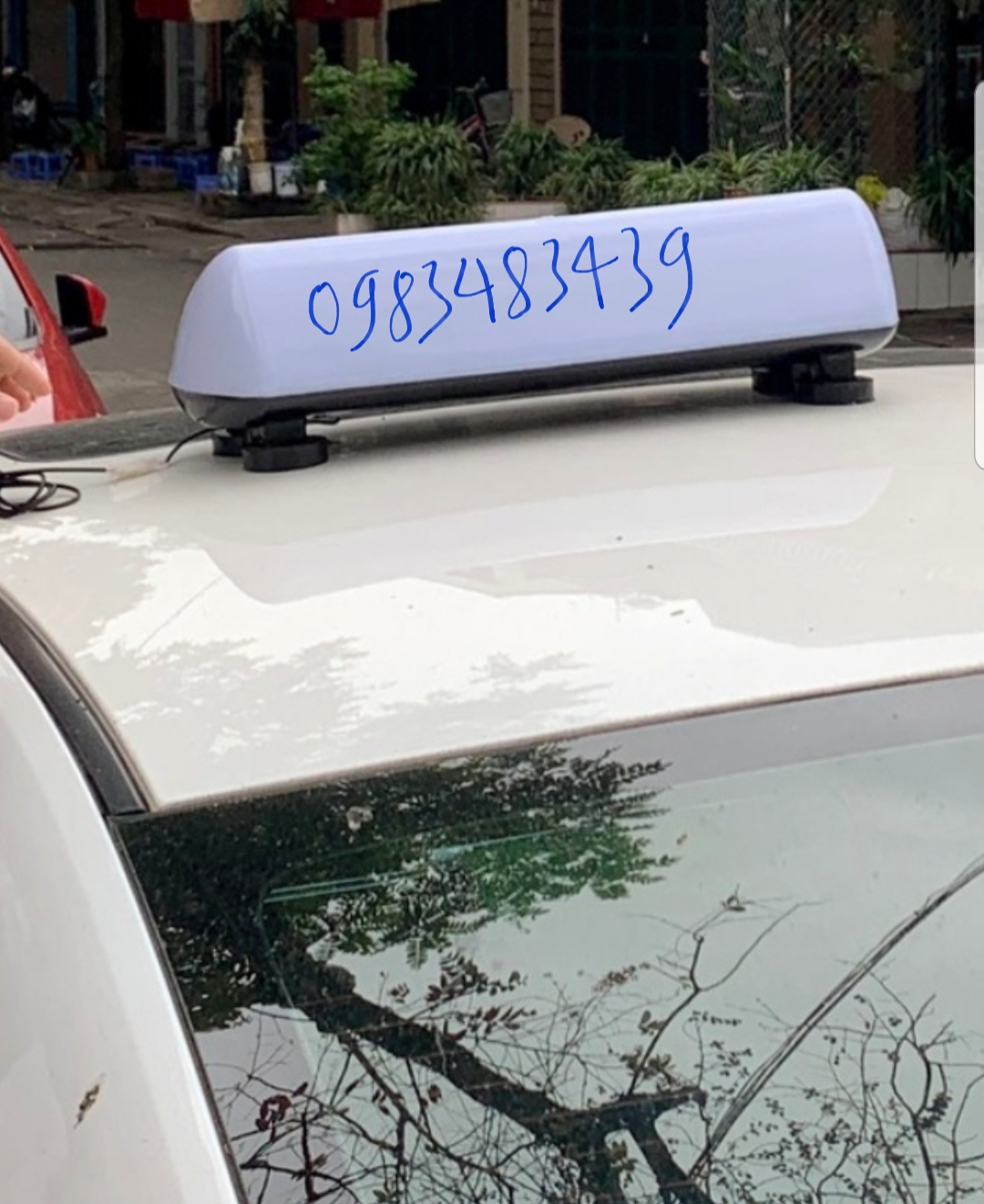 Đèn mào taxi trắng to nam châm