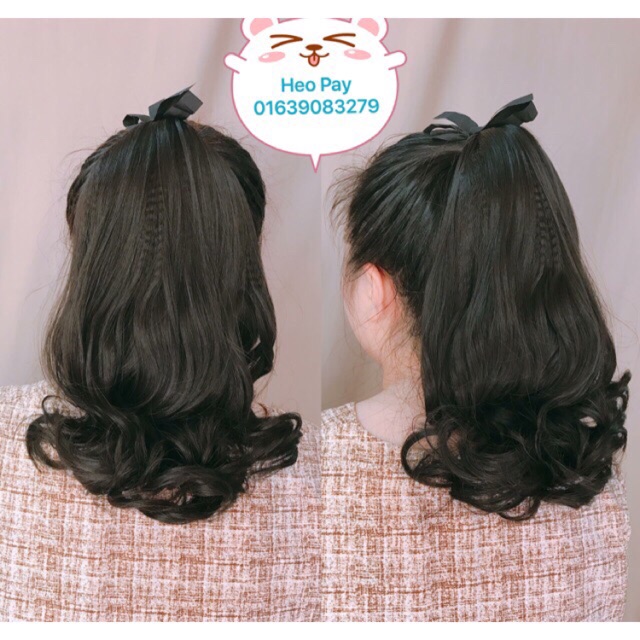 Tóc giả❤️💕- Cột ngắn bấm dập 35cm(ảnh thật)